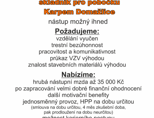 Skladník/ce – Domažlice